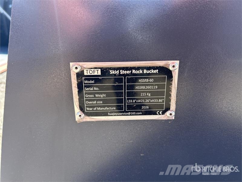  TOFT HSSB-60 1500 mm General Purpose Skid Steer Bu Buckets
