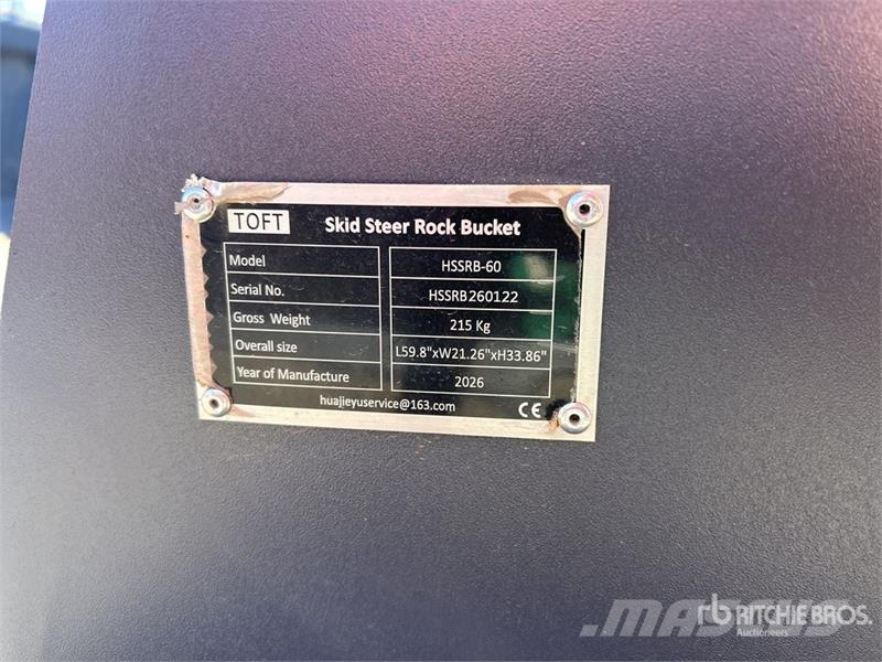 TOFT HSSB-60 1500 mm Skid Steer Bucket (Unused) Buckets