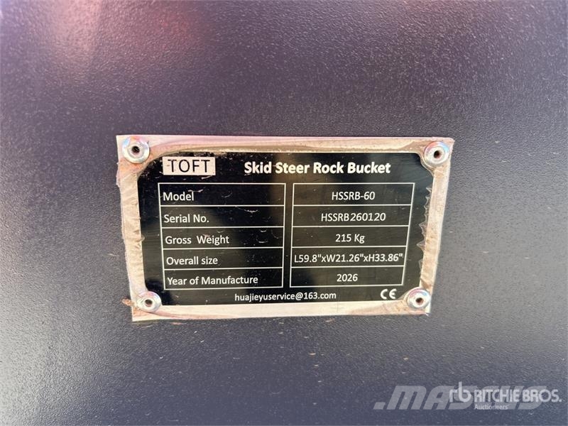 TOFT HSSB-60 1500 mm Skid Steer Bucket (Unused) Buckets