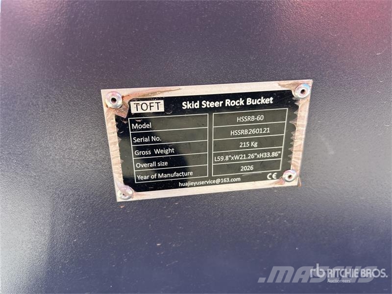 TOFT HSSB-60 1500 mm Skid Steer Bucket (Unused) Buckets