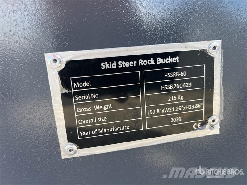 TOFT HSSB-60 1510 mm General Purpose Skid Steer Bu Buckets