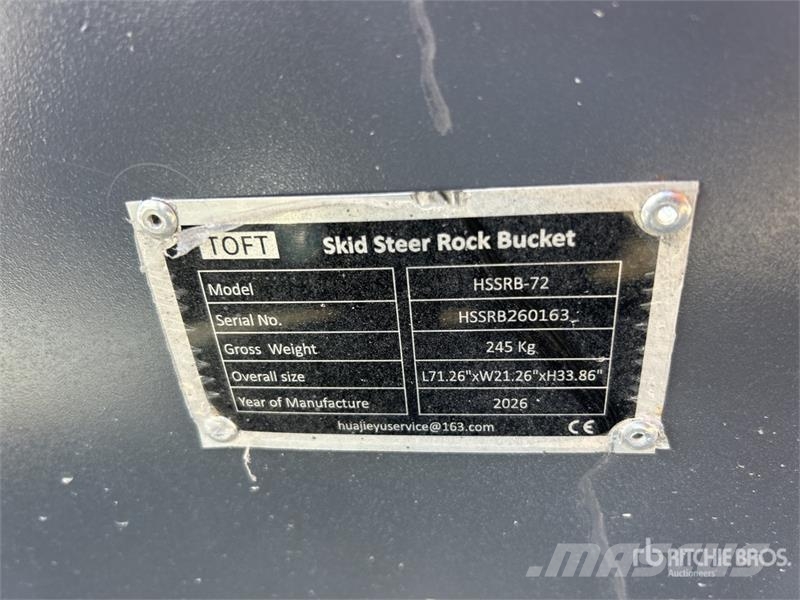 TOFT HSSB-72 1800 mm General Purpose Skid Steer Bu Kašike / Korpe