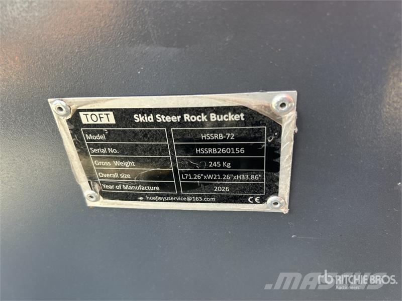  TOFT HSSB-72 1800 mm General Purpose Skid Steer Bu Kašike / Korpe