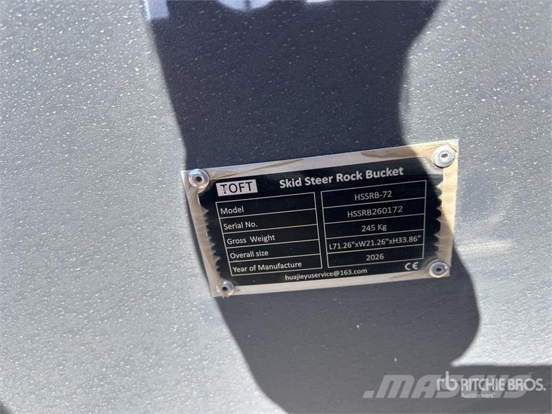 TOFT HSSB-72 1800 mm Skid Steer Bucket (Unused) Buckets