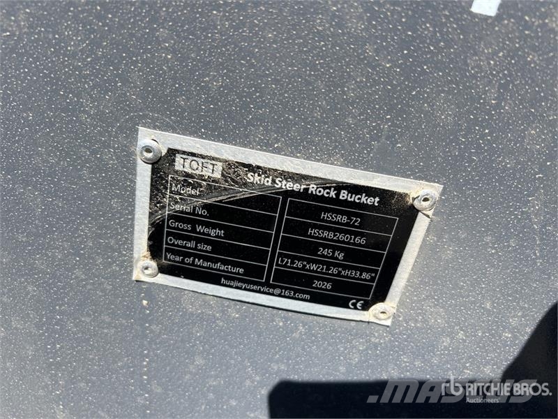 TOFT HSSB-72 1800 mm Skid Steer Bucket (Unused) Buckets