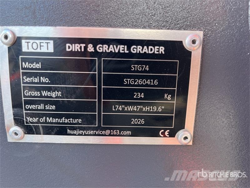 TOFT STG74 1890 mm Skid Steer Grader (Unused) Other components