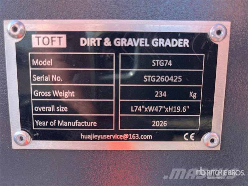 TOFT STG74 1890 mm Skid Steer Grader (Unused) Other components