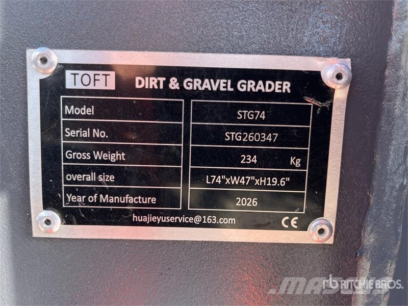  TOFT STG74 1890 mm Skid Steer Grader (Unused) Other components