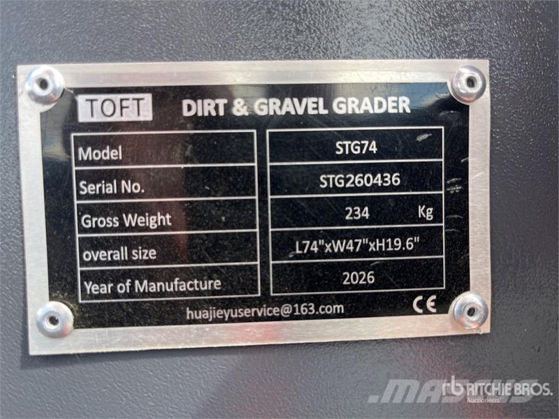  TOFT STG74 1890 mm Skid Steer Grader (Unused) Other components