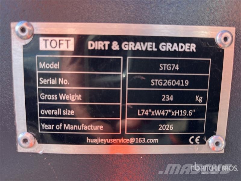 TOFT STG74 1890 mm Skid Steer Grader (Unused) Other components