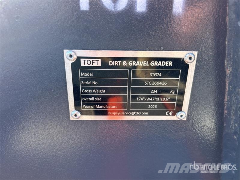 TOFT STG74 1900 mm Skid Steer Grader (Unused) Other components