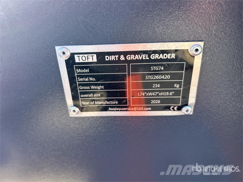  TOFT STG74 1900 mm Skid Steer Grader (Unused) Other components