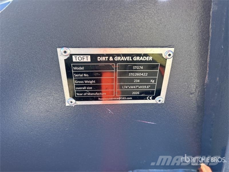 TOFT STG74 1900 mm Skid Steer Grader (Unused) Other components
