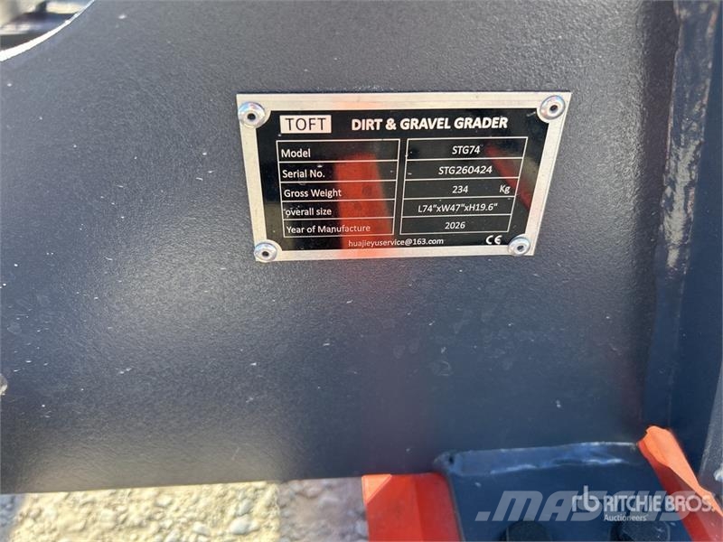 TOFT STG74 1900 mm Skid Steer Grader (Unused) Other components