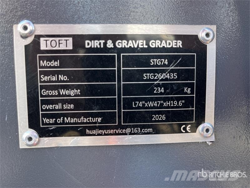 TOFT STG74 Skid Steer Grader (Unused) Other components