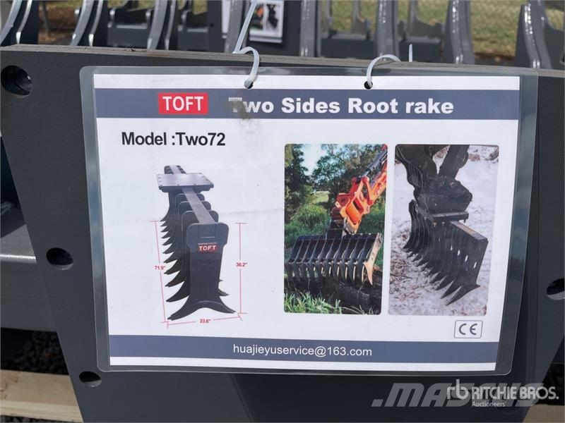 TOFT TWO72 1830 mm Excavator Rake - Fits 15-30 ton Vaalutid ja kaarutid