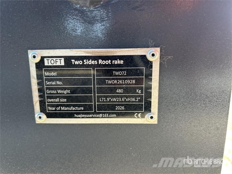  TOFT TWO72 72 in Excavator Rake - Fits 15-30 ton E مكابس وميبسات التبن