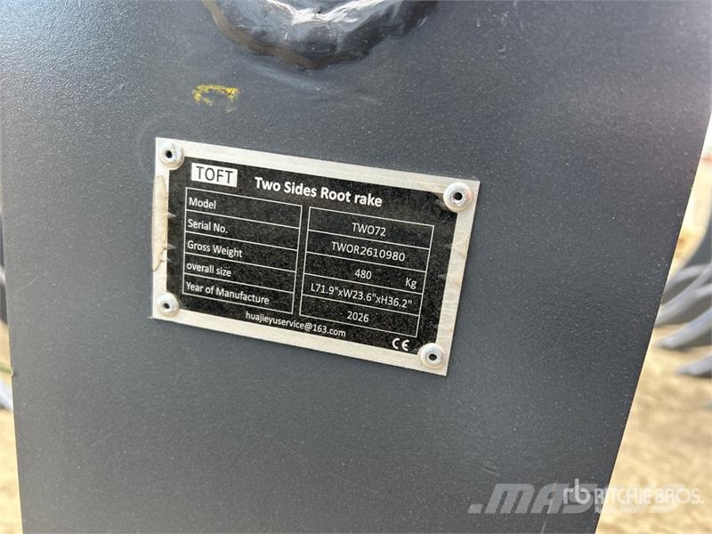  TOFT TWO72 Excavator Rake - Fits 15-30 ton excavat مكابس وميبسات التبن
