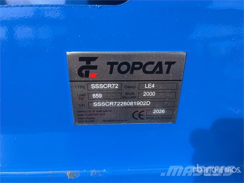 Top Cat Cat SSSCR72 1850 mm Skid Steer Power Rake Rakes and tedders