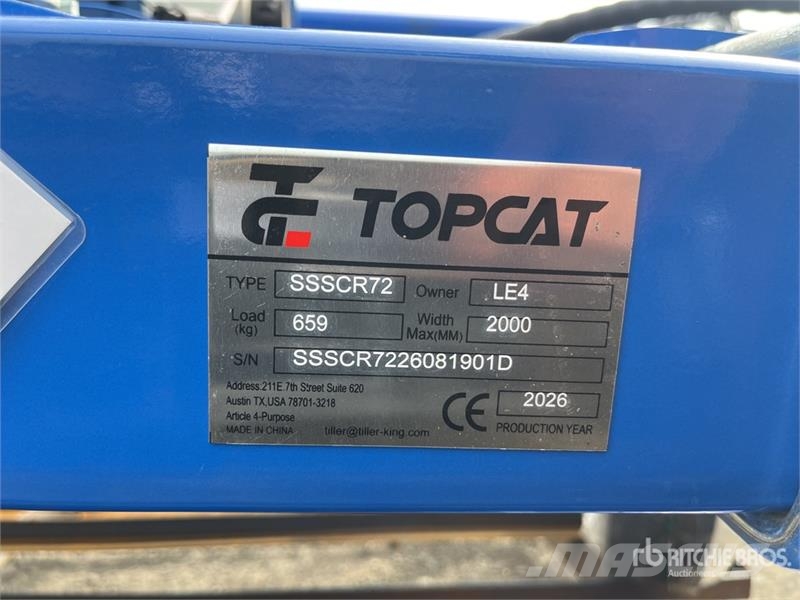 Top Cat Cat SSSCR72 1850 mm Skid Steer Power Rake Rakes and tedders