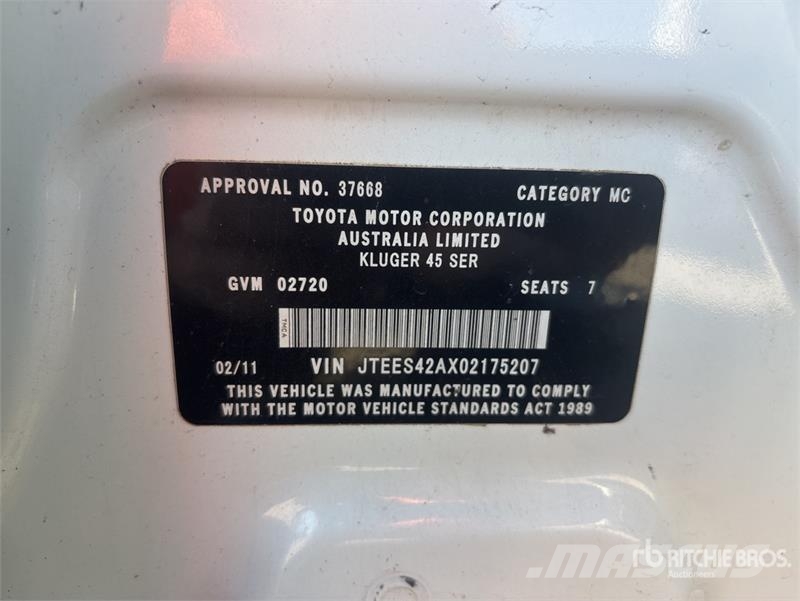 Toyota Kluger Grande AWD SUV Auto