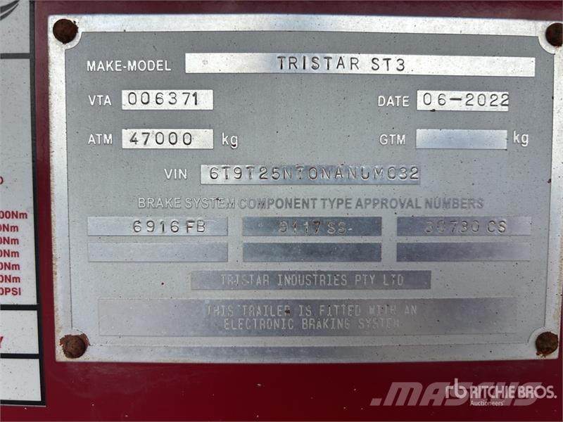  Tristar 9 m Tri/A Side Dump Trailer مقطورات قلابة