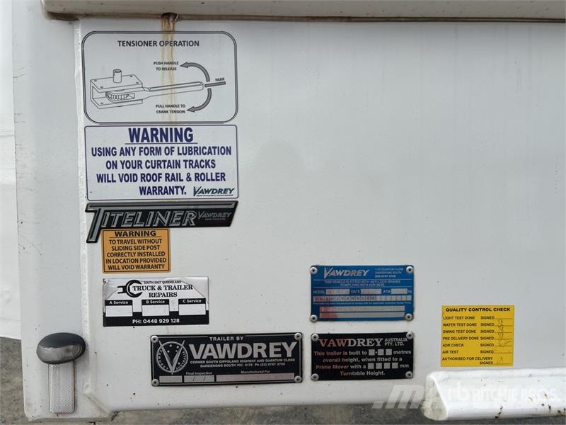Vawdrey 13.4 m Tri/A Curtain Side Trailer Curtainsider trailers