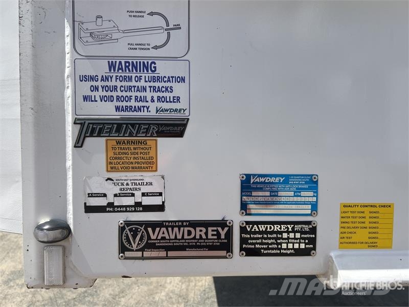 Vawdrey 7.2 m Tri/A B-Double Lead Curtain Side Trailer Kayar tenteli çekiciler