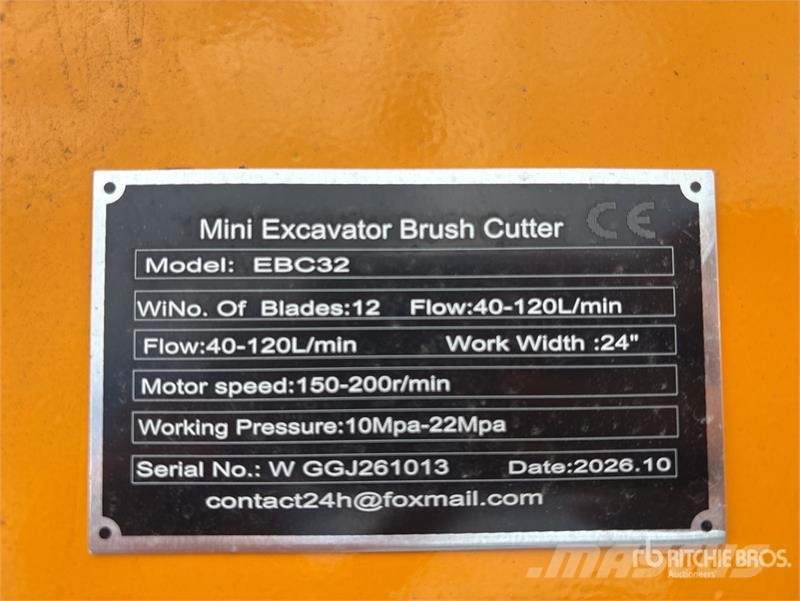 Vicsec VC-EBC32 24 in Mini Excavator Brush Cutter (Unused Muut