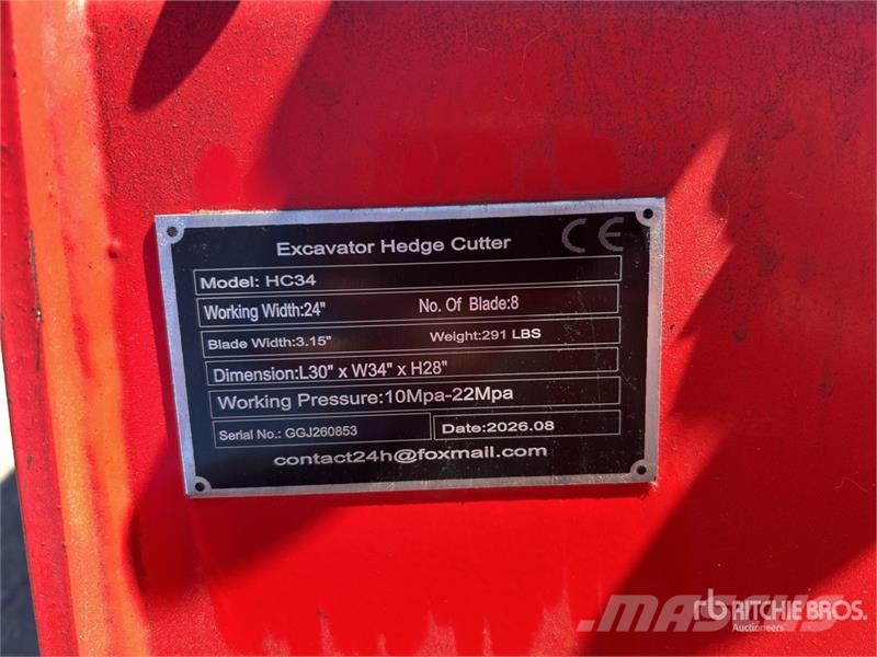 Vicsec VC-HC34 24 in Excavator Hedge Cutter (Unused) Diger parçalar