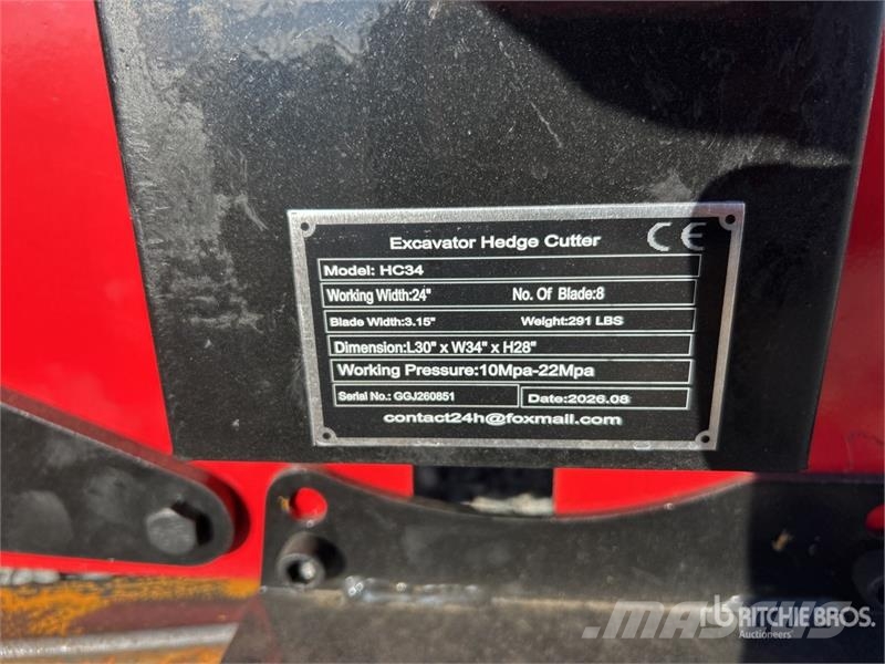 Vicsec VC-HC34 24 in Excavator Hedge Cutter (Unused) Diger parçalar