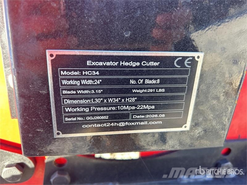 Vicsec VC-HC34 24 in Excavator Hedge Cutter (Unused) Diger parçalar