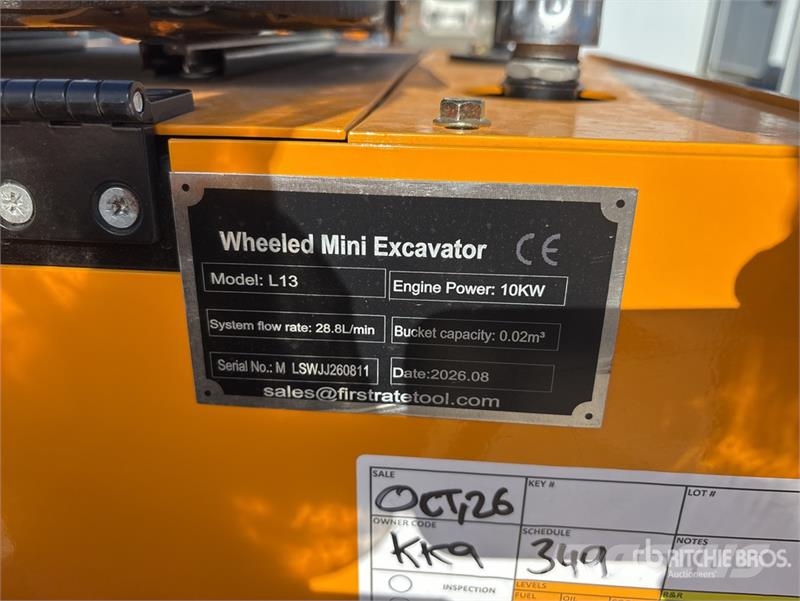 Vicsec VC-L13 Wheeled Mini Excavator (Unused) حفارات صغيرة أقل من 7 طن (حفارات صغيرة)