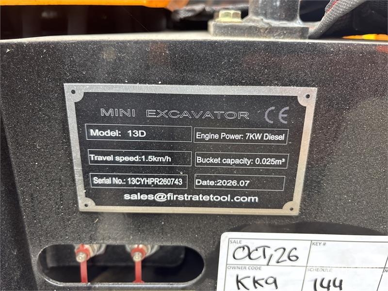 Vicsec VC13D Mini Excavator (Unused) Mini ekskavatörler, 7 tona dek