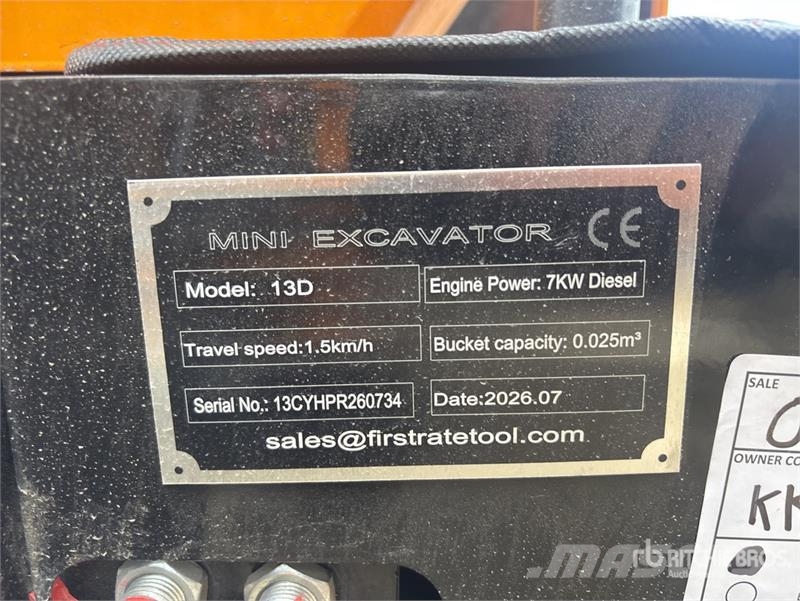 Vicsec VC13D Mini Excavator (Unused) Mini excavators < 7t