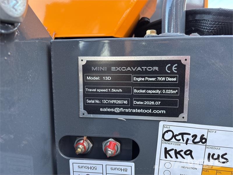 Vicsec VC13D Mini Excavator (Unused) Minigraafmachines < 7t