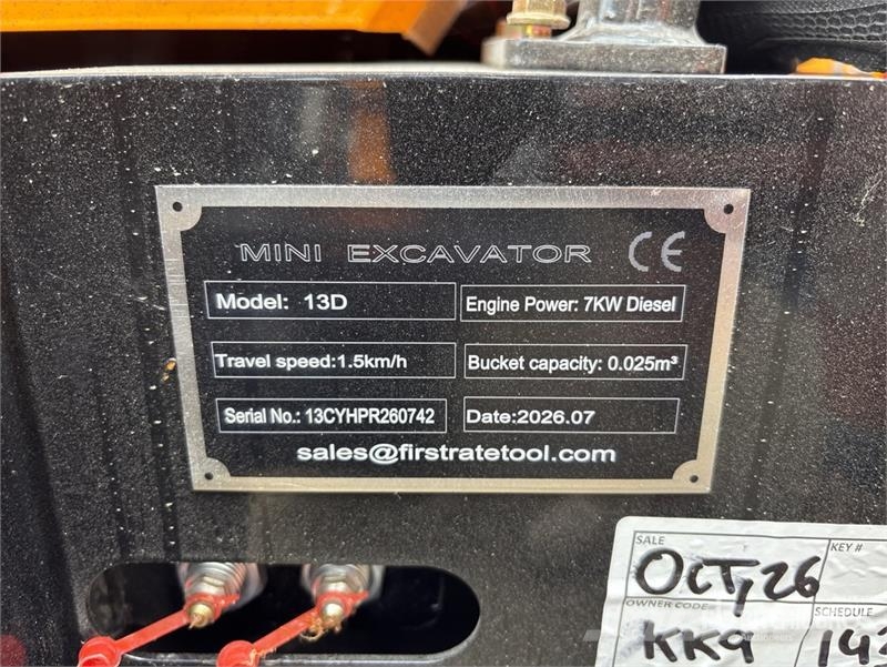 Vicsec VC13D Mini Excavator (Unused) Mini excavators < 7t