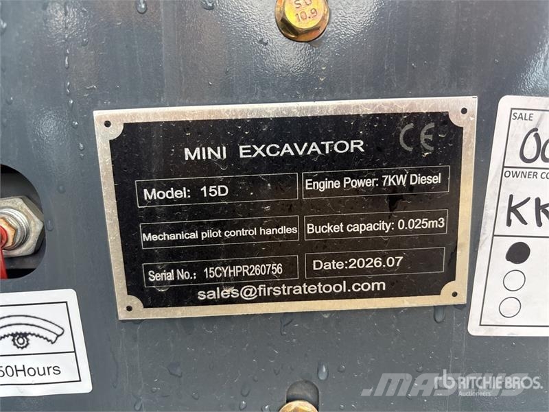Vicsec VC15D Mini Excavator (Unused) Mini excavators < 7t