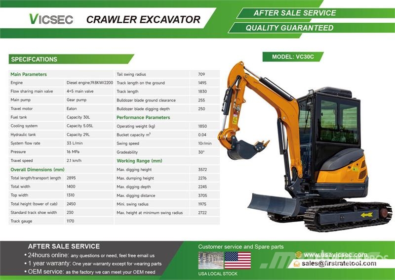Vicsec VC30C Mini Excavator (Unused) Minigravere <7t