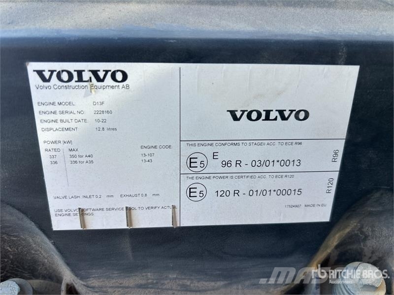 Volvo A40G Articulated Dump Truck Liigendraamiga pinnaseveokid