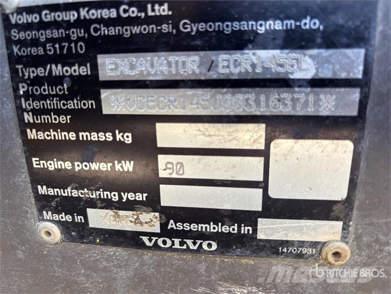 Volvo ECR145EL Tracked Excavator Roomikekskavaatorid