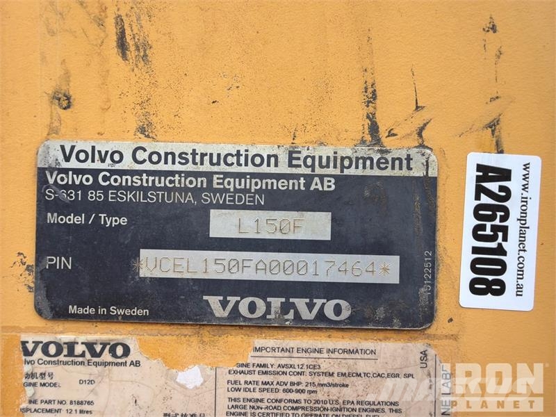 Volvo L150F Wheel Loader لوادر بعجل