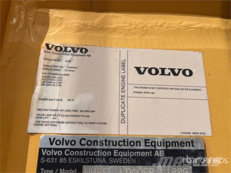 Volvo L180G Wheel Loader Utovarivači na kotačima