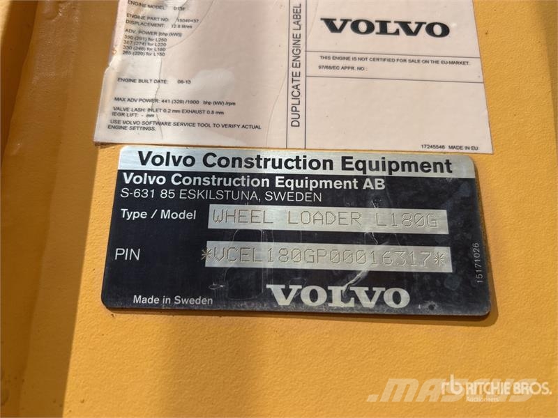 Volvo L180G Wheel Loader Utovarivači na kotačima