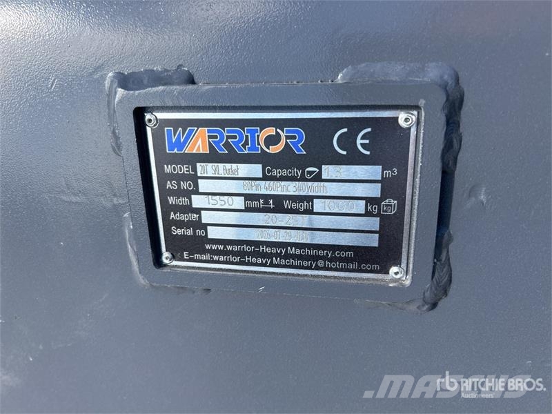 Warrior WBCS20-025 1550 mm Q/C Skeleton Excavator Bucket - Buckets