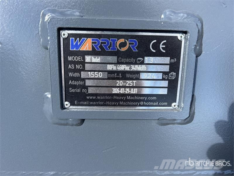 Warrior WBMC20-1500 1550 mm Q/C Cleanup Excavator Bucket - Buckets