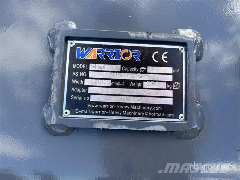 Warrior WBMC5-1200 1200 mm Q/C Cleanup Excavator Bucket -  دلاء