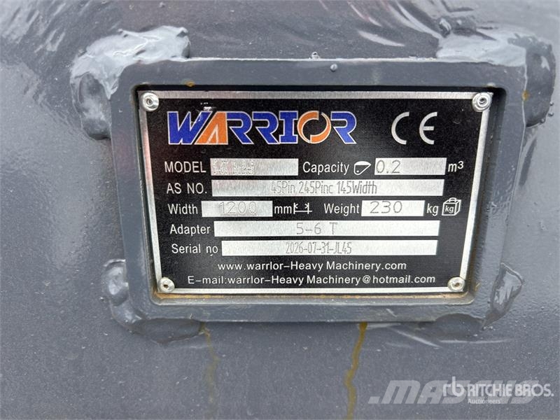 Warrior WBMC5-1200 47 in Cleanup Excavator Bucket - Fits 5 Kausi