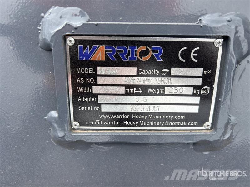 Warrior WBMC5-1200 47 in Cleanup Excavator Bucket - Fits 5 Lopaty