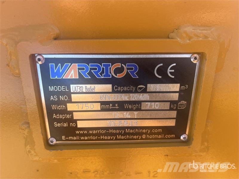 Warrior WBMCC12-1750 70 in Q/C Cleanup Excavator Bucket -  Godet
